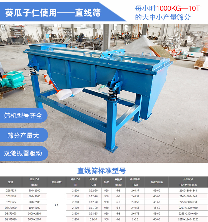 葵瓜子仁直线筛