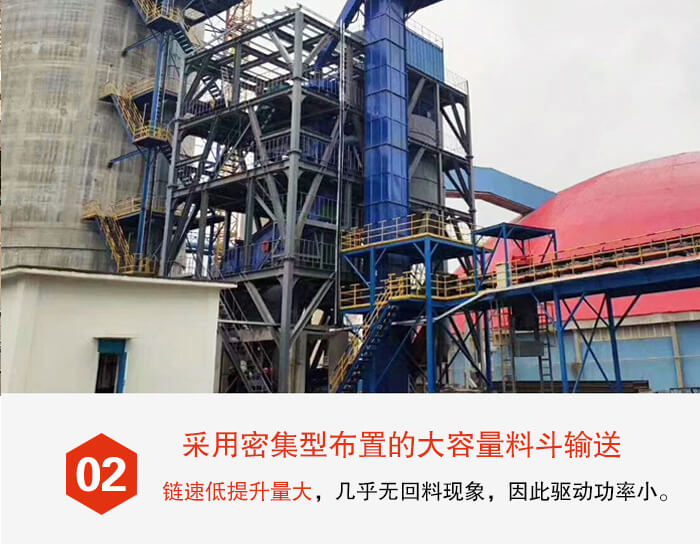 斗式提升机料斗的排列比较紧密可以防止回料现象的出现。